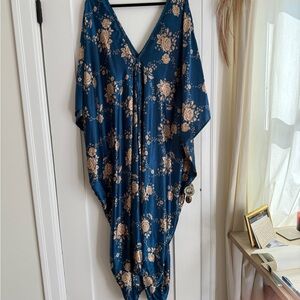 Floral Blue Kaftan Dress